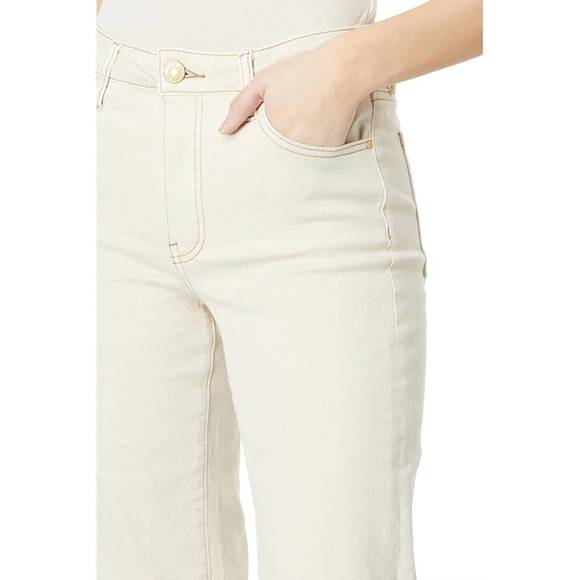 NEW KUT FROM THE KLOTH charlotte high rise fab culotte jeans in ecru - Picture 3 of 3